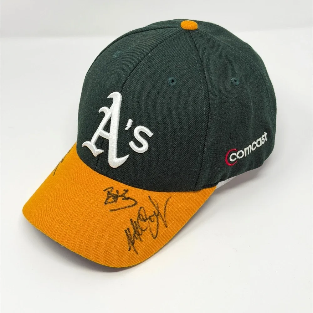 Oakland Athletics Signed Baseball‎ Cap Comcast Promo Green Gold One Size